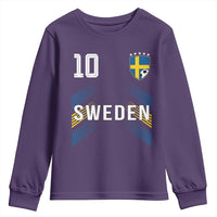 Sweden Soccer Sports Graphic Number 10 Jersey Style Youth Sweatshirt Proud Swedish Football Fans Game Day Pride
