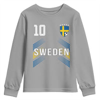 Sweden Soccer Sports Graphic Number 10 Jersey Style Youth Sweatshirt Proud Swedish Football Fans Game Day Pride