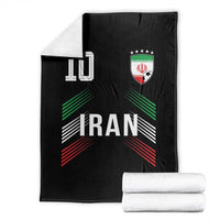 Iran Soccer Sports Graphic Number 10 Jersey Style Throw Blanket Proud Iranian Football Fans Game Day Pride