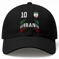 Iran Soccer Sports Graphic Number 10 Jersey Style Baseball Cap Proud Iranian Football Fans Game Day Pride