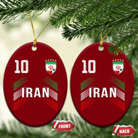 Iran Soccer Sports Graphic Number 10 Jersey Style Ceramic Ornament Proud Iranian Football Fans Game Day Pride