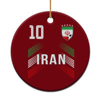 Iran Soccer Sports Graphic Number 10 Jersey Style Ceramic Ornament Proud Iranian Football Fans Game Day Pride