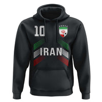 Iran Soccer Sports Graphic Number 10 Jersey Style Hoodie Proud Iranian Football Fans Game Day Pride