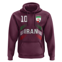 Iran Soccer Sports Graphic Number 10 Jersey Style Hoodie Proud Iranian Football Fans Game Day Pride