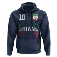 Iran Soccer Sports Graphic Number 10 Jersey Style Hoodie Proud Iranian Football Fans Game Day Pride