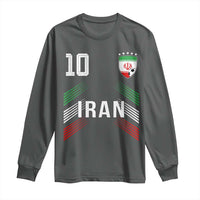 Iran Soccer Sports Graphic Number 10 Jersey Style Long Sleeve Shirt Proud Iranian Football Fans Game Day Pride