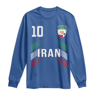 Iran Soccer Sports Graphic Number 10 Jersey Style Long Sleeve Shirt Proud Iranian Football Fans Game Day Pride