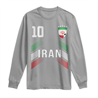 Iran Soccer Sports Graphic Number 10 Jersey Style Long Sleeve Shirt Proud Iranian Football Fans Game Day Pride