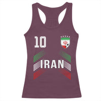 Iran Soccer Sports Graphic Number 10 Jersey Style Racerback Tank Top Proud Iranian Football Fans Game Day Pride