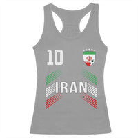 Iran Soccer Sports Graphic Number 10 Jersey Style Racerback Tank Top Proud Iranian Football Fans Game Day Pride