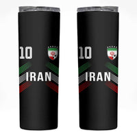 Iran Soccer Sports Graphic Number 10 Jersey Style Skinny Tumbler Proud Iranian Football Fans Game Day Pride