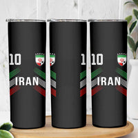 Iran Soccer Sports Graphic Number 10 Jersey Style Skinny Tumbler Proud Iranian Football Fans Game Day Pride