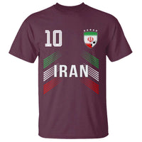 Iran Soccer Sports Graphic Number 10 Jersey Style T Shirt Proud Iranian Football Fans Game Day Pride