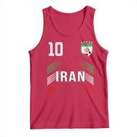 Iran Soccer Sports Graphic Number 10 Jersey Style Tank Top Proud Iranian Football Fans Game Day Pride