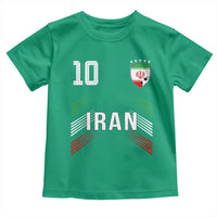 Iran Soccer Sports Graphic Number 10 Jersey Style Toddler T Shirt Proud Iranian Football Fans Game Day Pride