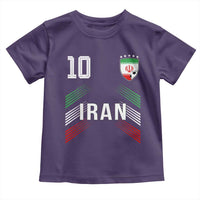 Iran Soccer Sports Graphic Number 10 Jersey Style Toddler T Shirt Proud Iranian Football Fans Game Day Pride