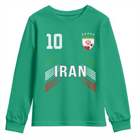 Iran Soccer Sports Graphic Number 10 Jersey Style Youth Sweatshirt Proud Iranian Football Fans Game Day Pride