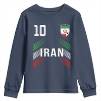Iran Soccer Sports Graphic Number 10 Jersey Style Youth Sweatshirt Proud Iranian Football Fans Game Day Pride