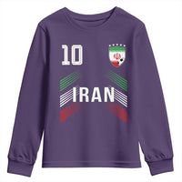 Iran Soccer Sports Graphic Number 10 Jersey Style Youth Sweatshirt Proud Iranian Football Fans Game Day Pride