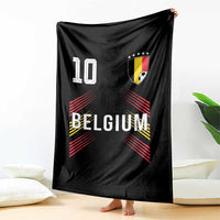 Belgium Soccer Sports Graphic Number 10 Jersey Style Throw Blanket Proud Belgian Football Fans Game Day Pride