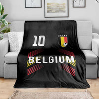 Belgium Soccer Sports Graphic Number 10 Jersey Style Throw Blanket Proud Belgian Football Fans Game Day Pride