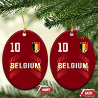 Belgium Soccer Sports Graphic Number 10 Jersey Style Ceramic Ornament Proud Belgian Football Fans Game Day Pride
