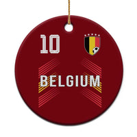 Belgium Soccer Sports Graphic Number 10 Jersey Style Ceramic Ornament Proud Belgian Football Fans Game Day Pride