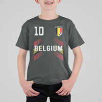 Belgium Soccer Sports Graphic Number 10 Jersey Style T Shirt For Kid Proud Belgian Football Fans Game Day Pride