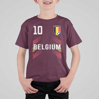 Belgium Soccer Sports Graphic Number 10 Jersey Style T Shirt For Kid Proud Belgian Football Fans Game Day Pride