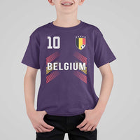 Belgium Soccer Sports Graphic Number 10 Jersey Style T Shirt For Kid Proud Belgian Football Fans Game Day Pride