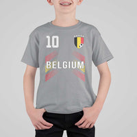 Belgium Soccer Sports Graphic Number 10 Jersey Style T Shirt For Kid Proud Belgian Football Fans Game Day Pride
