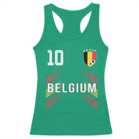 Belgium Soccer Sports Graphic Number 10 Jersey Style Racerback Tank Top Proud Belgian Football Fans Game Day Pride