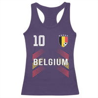 Belgium Soccer Sports Graphic Number 10 Jersey Style Racerback Tank Top Proud Belgian Football Fans Game Day Pride