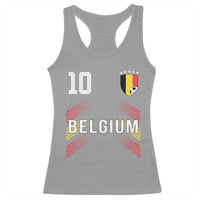 Belgium Soccer Sports Graphic Number 10 Jersey Style Racerback Tank Top Proud Belgian Football Fans Game Day Pride