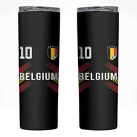 Belgium Soccer Sports Graphic Number 10 Jersey Style Skinny Tumbler Proud Belgian Football Fans Game Day Pride