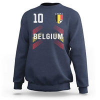 Belgium Soccer Sports Graphic Number 10 Jersey Style Sweatshirt Proud Belgian Football Fans Game Day Pride