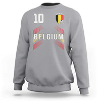 Belgium Soccer Sports Graphic Number 10 Jersey Style Sweatshirt Proud Belgian Football Fans Game Day Pride