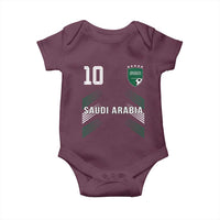 Saudi Arabia Soccer Sports Graphic Number 10 Jersey Style Baby Onesie Proud Saudi Football Fans Game Day Pride