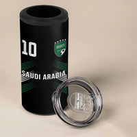 Saudi Arabia Soccer Sports Graphic Number 10 Jersey Style 4 in 1 Can Cooler Tumbler Proud Saudi Football Fans Game Day Pride
