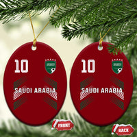 Saudi Arabia Soccer Sports Graphic Number 10 Jersey Style Ceramic Ornament Proud Saudi Football Fans Game Day Pride