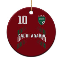 Saudi Arabia Soccer Sports Graphic Number 10 Jersey Style Ceramic Ornament Proud Saudi Football Fans Game Day Pride