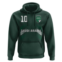 Saudi Arabia Soccer Sports Graphic Number 10 Jersey Style Hoodie Proud Saudi Football Fans Game Day Pride