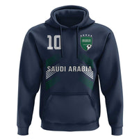Saudi Arabia Soccer Sports Graphic Number 10 Jersey Style Hoodie Proud Saudi Football Fans Game Day Pride