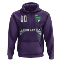 Saudi Arabia Soccer Sports Graphic Number 10 Jersey Style Hoodie Proud Saudi Football Fans Game Day Pride