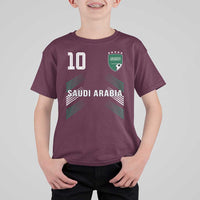Saudi Arabia Soccer Sports Graphic Number 10 Jersey Style T Shirt For Kid Proud Saudi Football Fans Game Day Pride