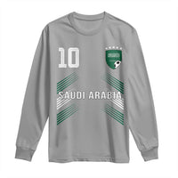 Saudi Arabia Soccer Sports Graphic Number 10 Jersey Style Long Sleeve Shirt Proud Saudi Football Fans Game Day Pride