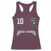 Saudi Arabia Soccer Sports Graphic Number 10 Jersey Style Racerback Tank Top Proud Saudi Football Fans Game Day Pride