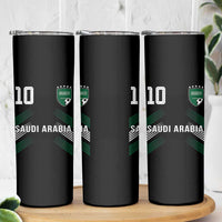 Saudi Arabia Soccer Sports Graphic Number 10 Jersey Style Skinny Tumbler Proud Saudi Football Fans Game Day Pride