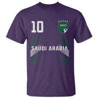 Saudi Arabia Soccer Sports Graphic Number 10 Jersey Style T Shirt Proud Saudi Football Fans Game Day Pride