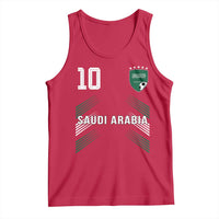 Saudi Arabia Soccer Sports Graphic Number 10 Jersey Style Tank Top Proud Saudi Football Fans Game Day Pride
